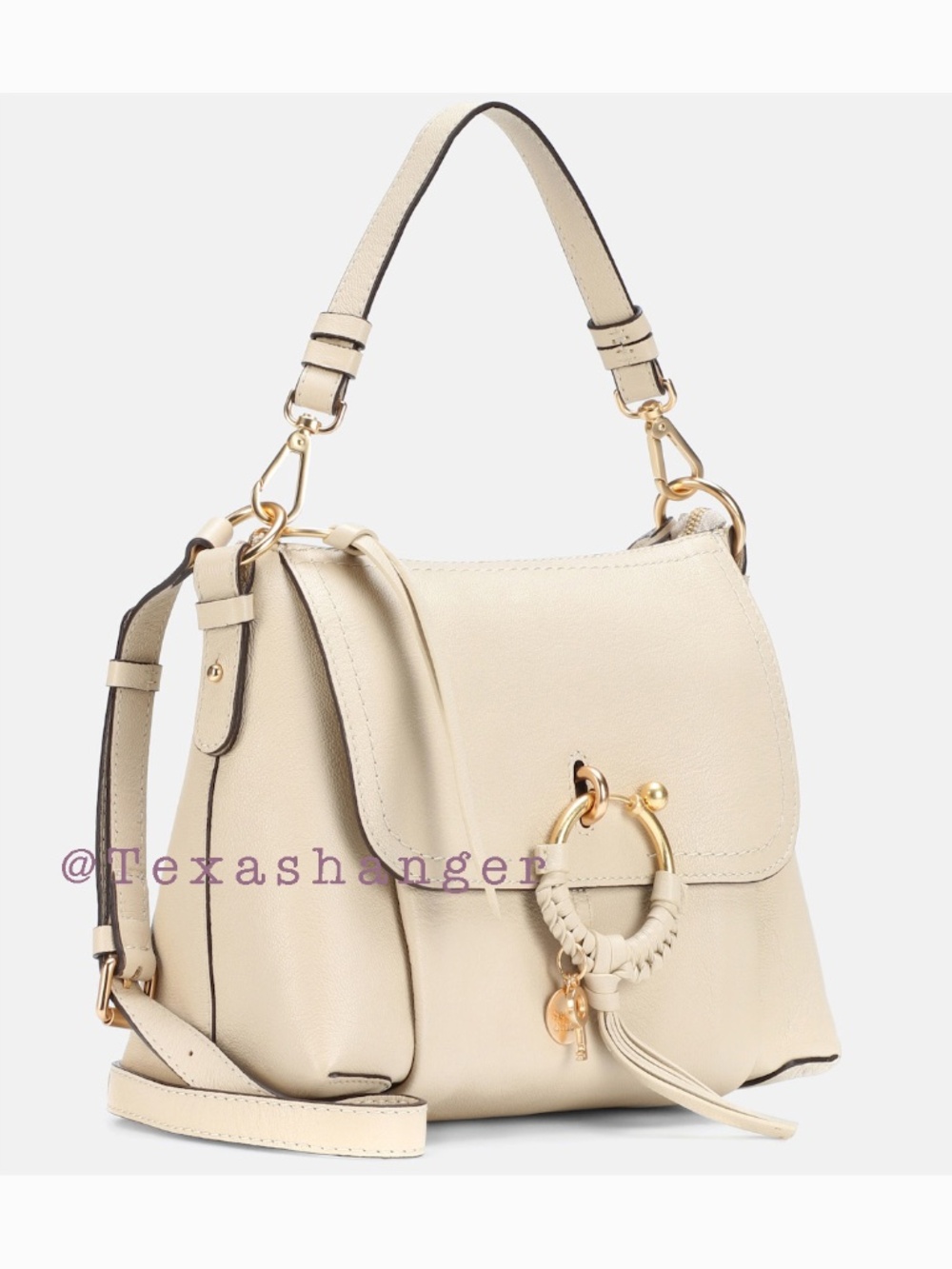 See by Chloe NWT Joan Leather Shoulder Bag Cement Beige